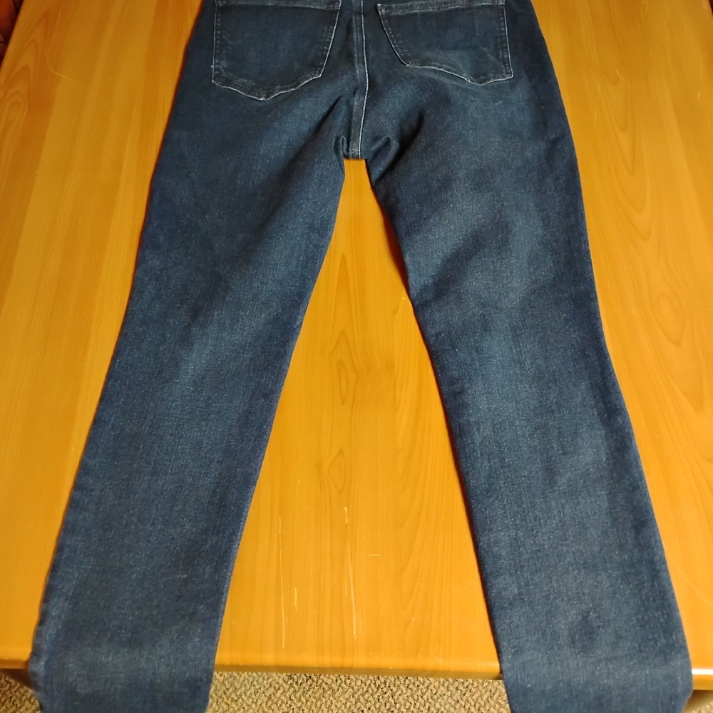 Women's Express Skinny High Rise Jeans - Dark Blue - Picture 6 of 7
